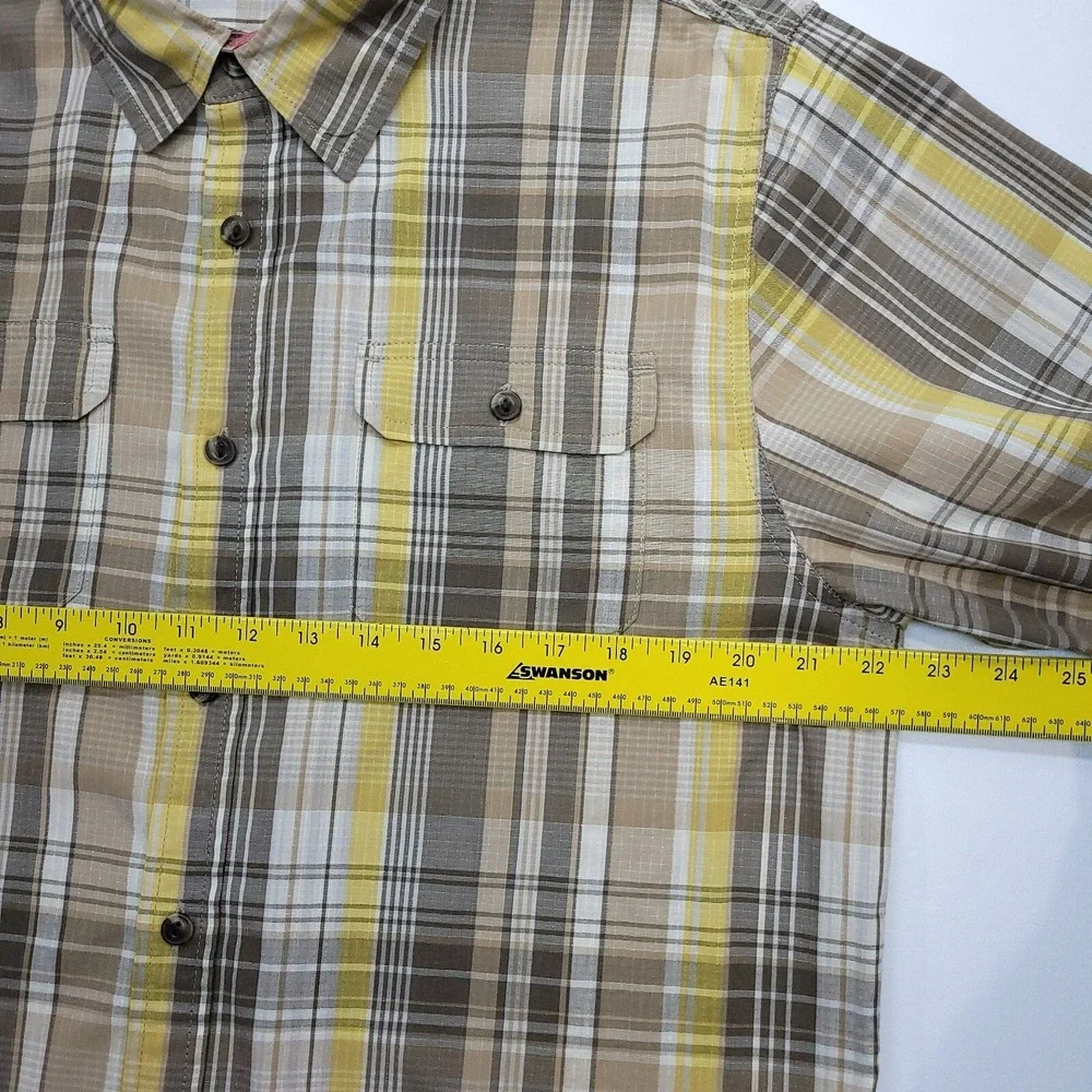 The North Face Ripstop Shirt 100% Cotton Plaid Men Large‎ Pockets Gorpcore